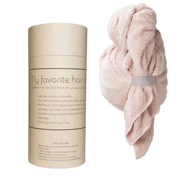 Harah beauty hair towel with elastic band - Beige